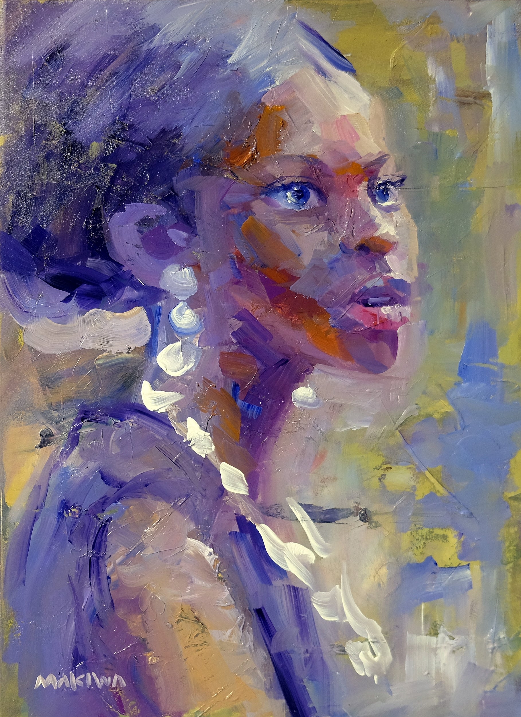 African Lady 55x40cm Oil on Canvas