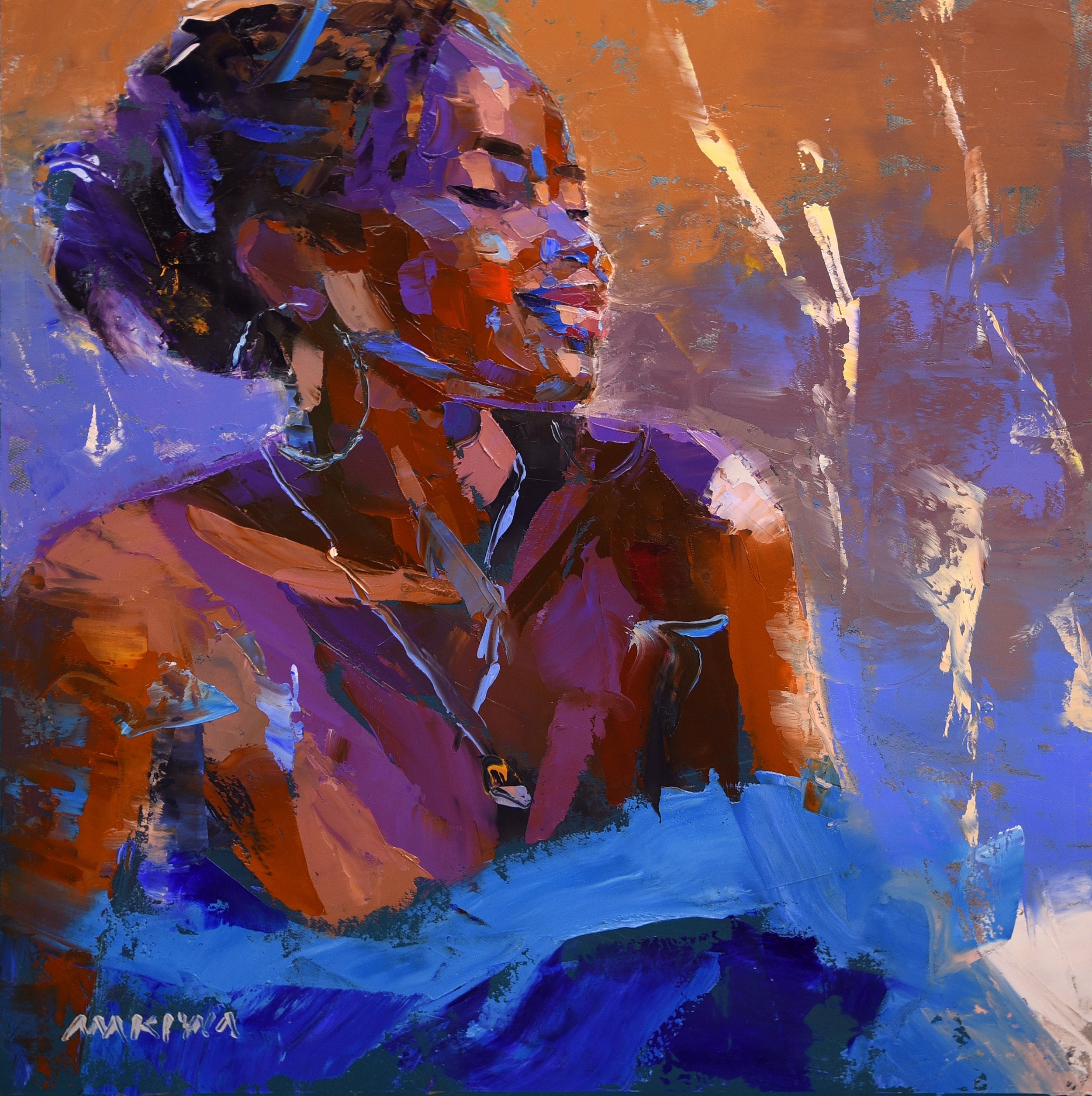 African Queen 1 40x40cm  Oil on Canvas