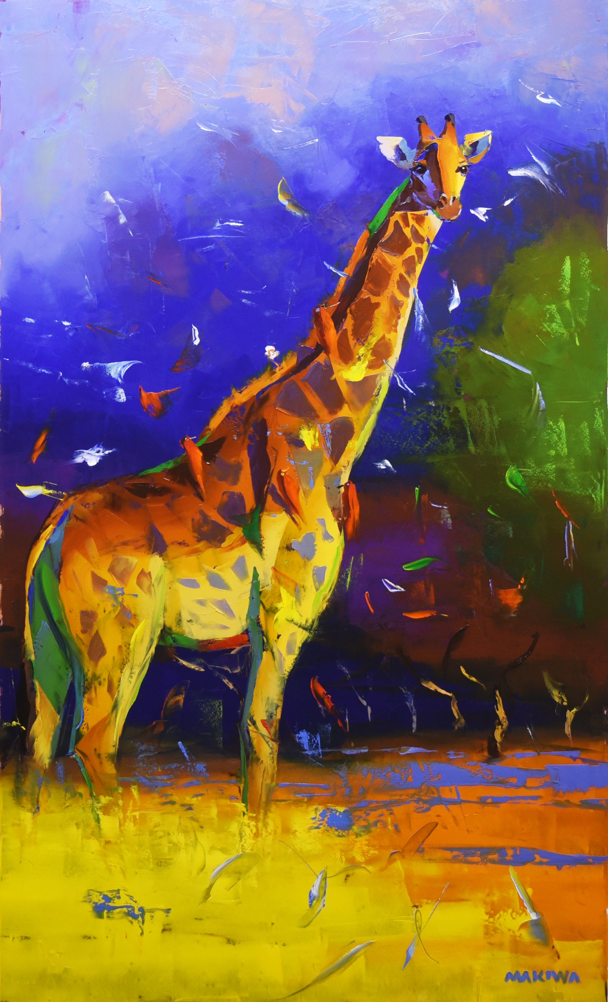 Among the Falling Leaves 140x85cm Oil On Canvas