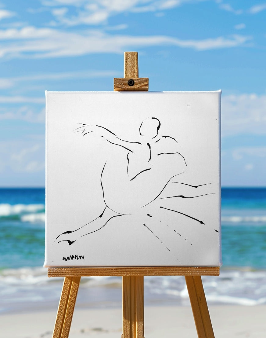 Dancer 4 Fluidity Series No 2 40x40cm Acrylic on Canvas