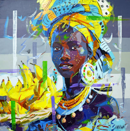 Banana Queen 120x120cm  Acrylic on Canvas