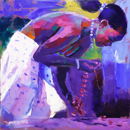 Beadwork 55x55cm Oil On Canvas