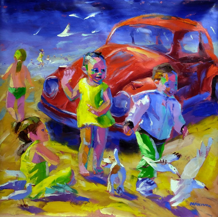 Beetle at the Beach 120x120cm Oil on Canvas