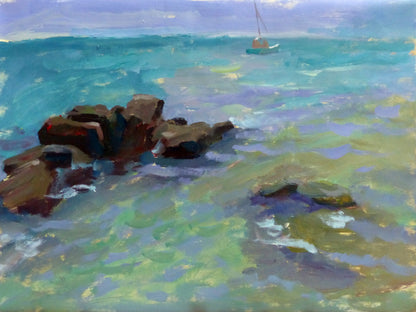 Between Rock and Horizon 30x40cm Oil On canvas