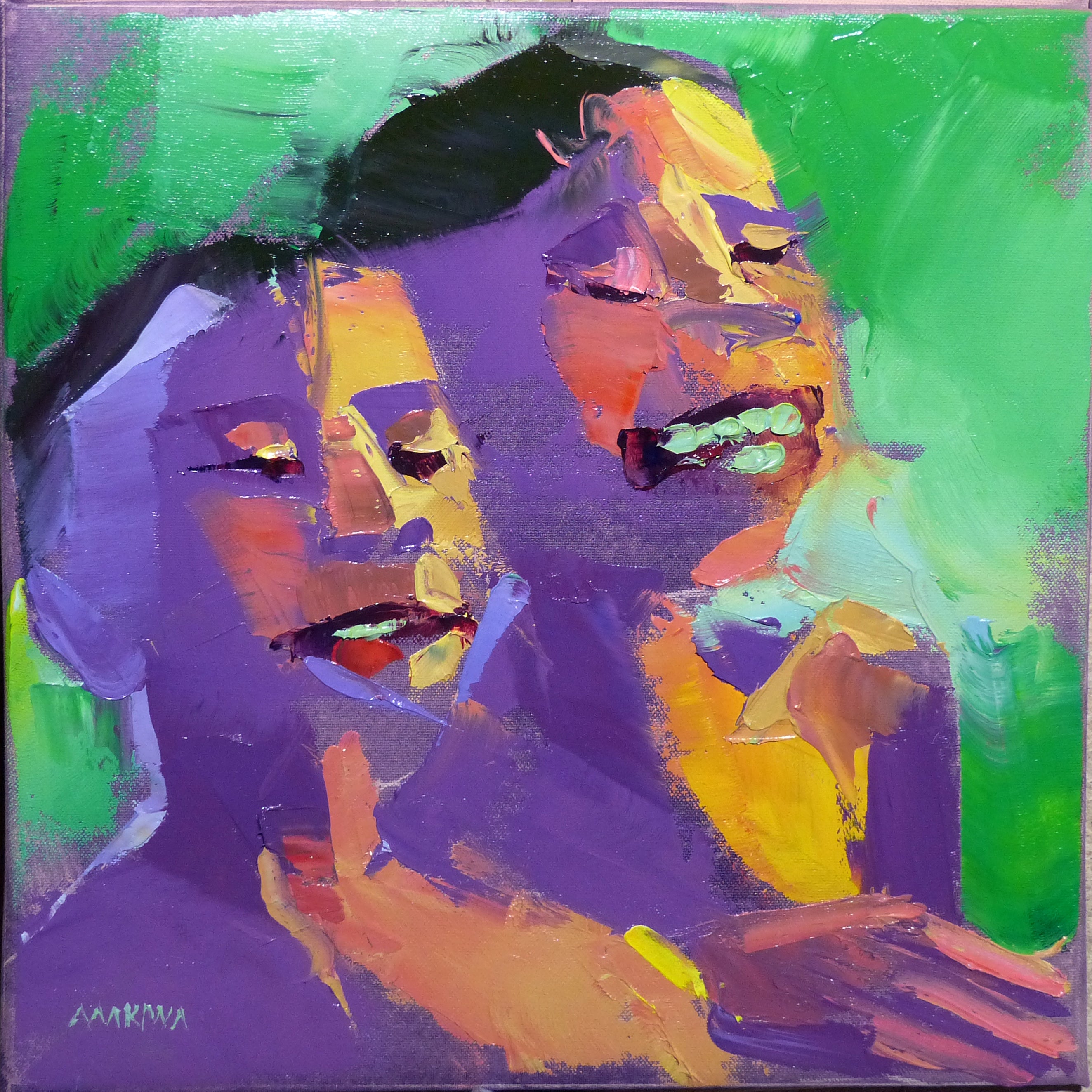 Boys 25x25cm Oil on Canvas