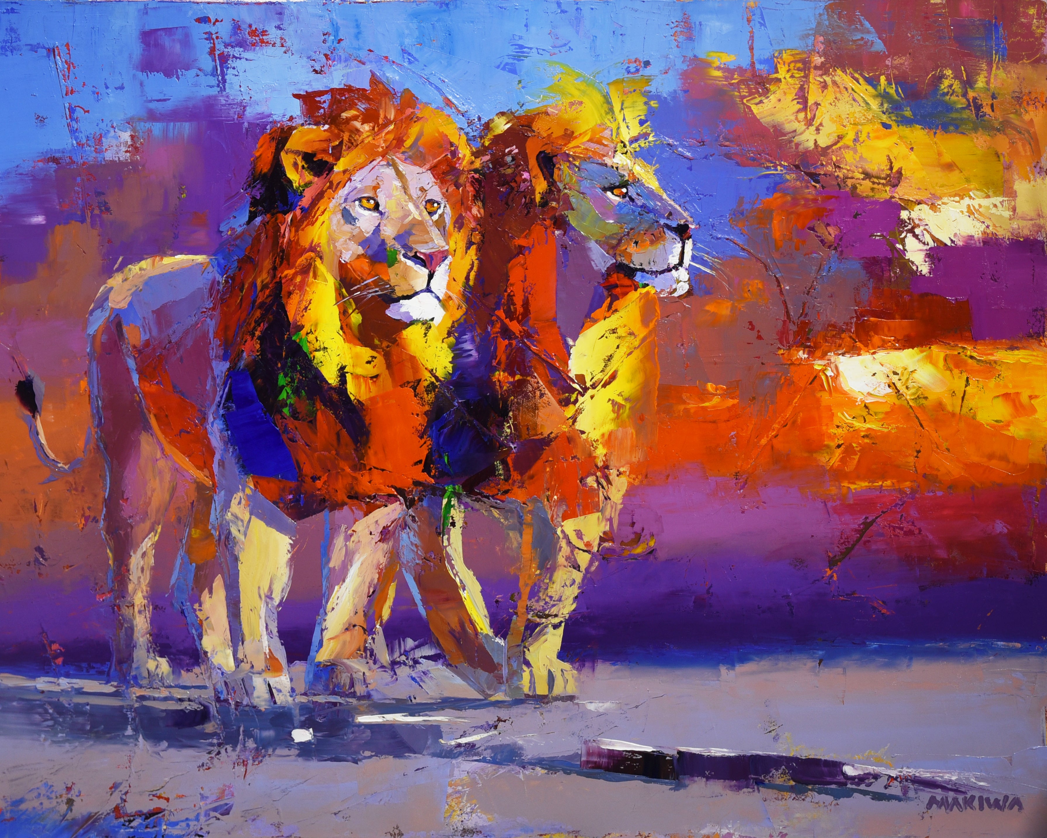 Brothers of Firelight 80x100cm Oil On Canvas