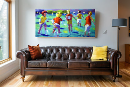 Kids at Play 80x170cm Oil on Canvas