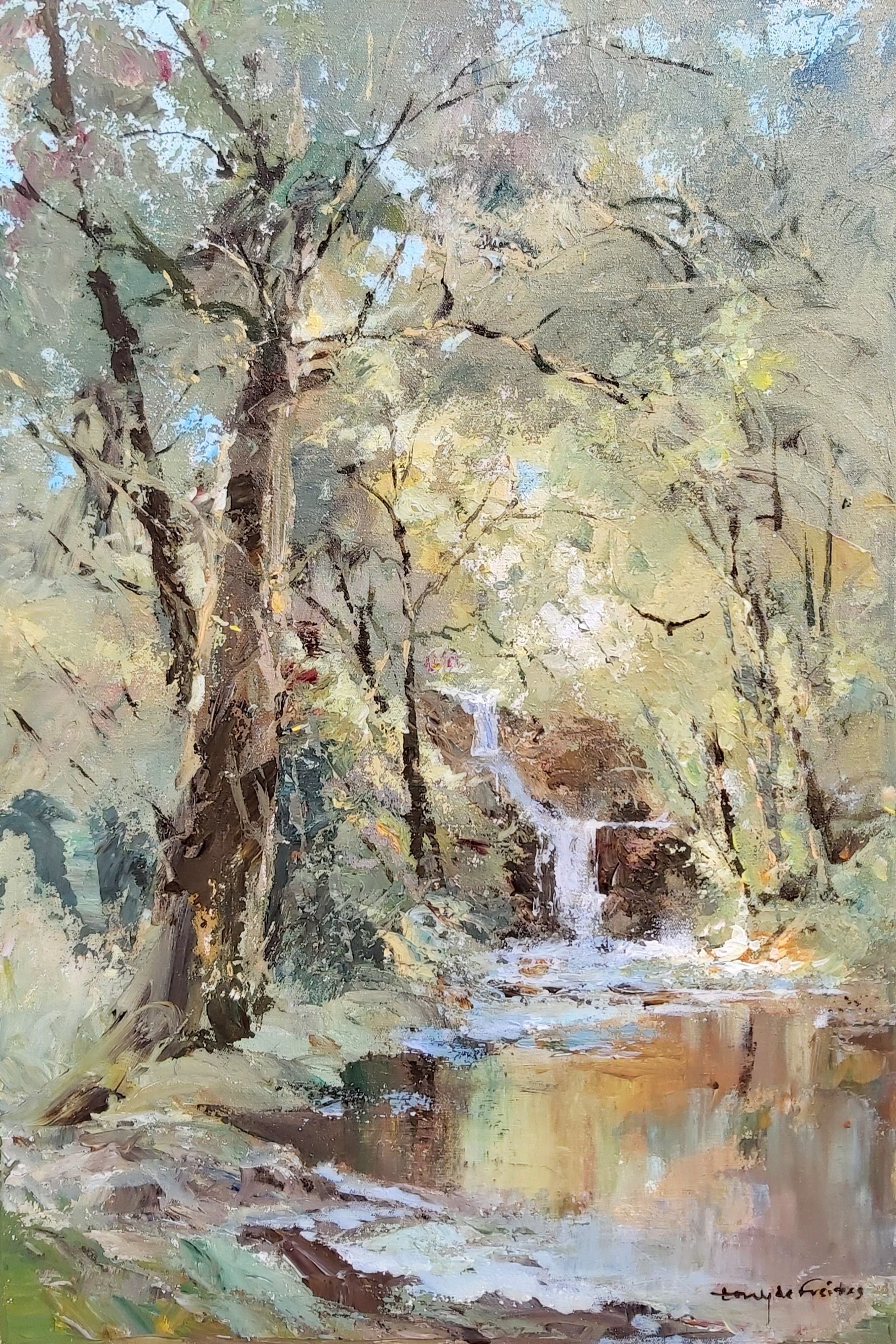 Cascading 40x60cm Acrylic on Canvas