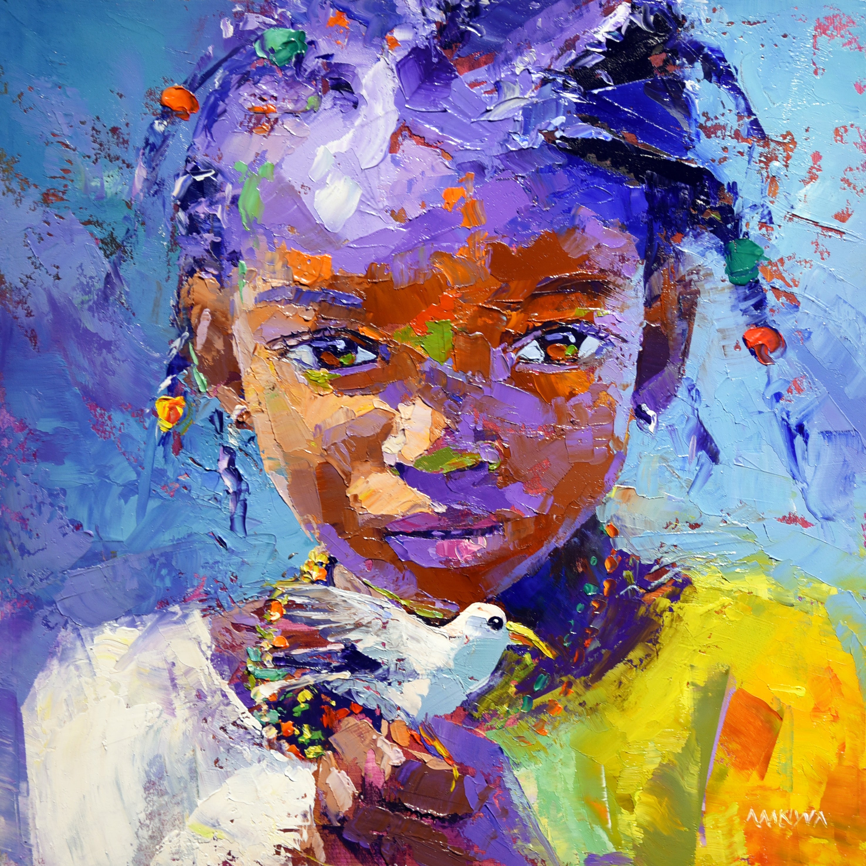 Child of Colour 30x30cm Oil On Canvas