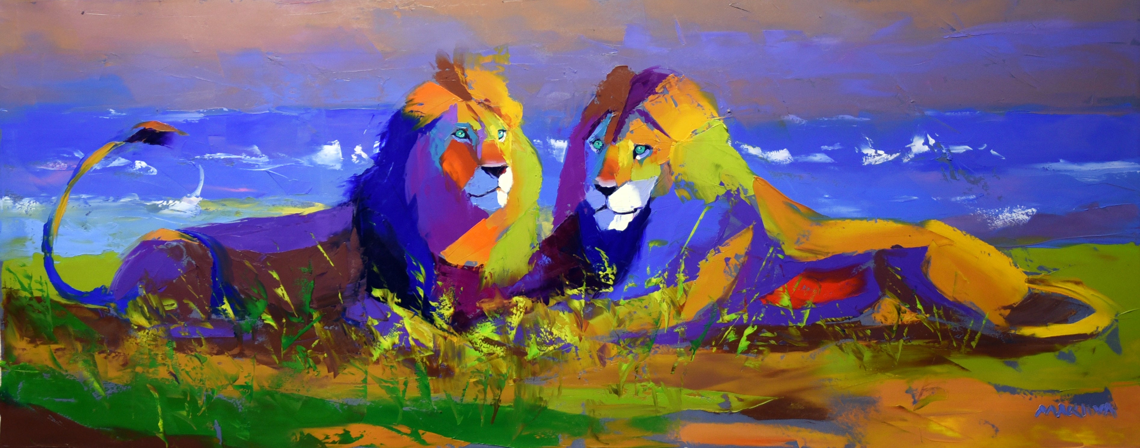 Coastal Kings 55X140cm Oil On Canvas