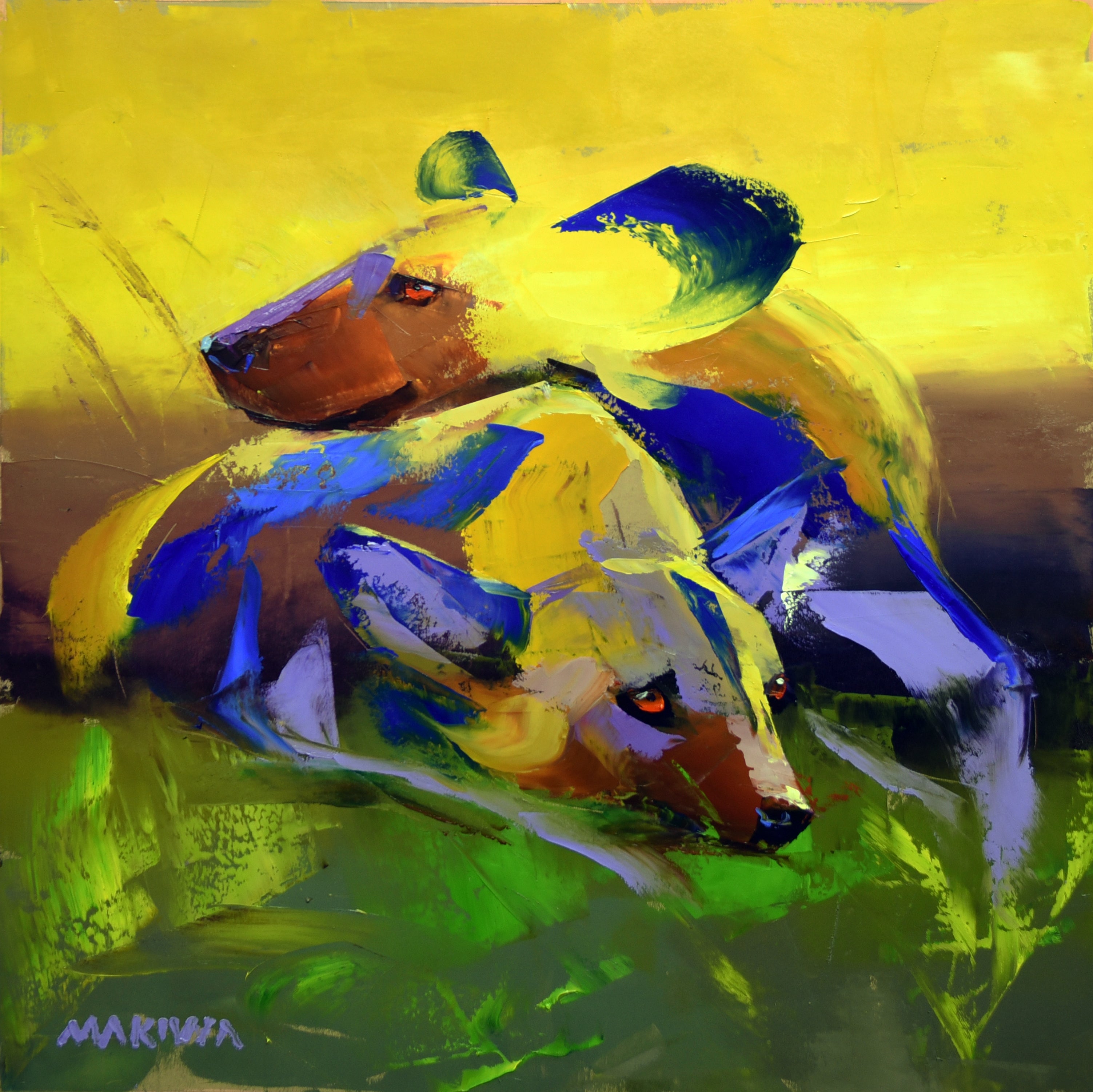 Companions of the Dawn 55x55cm Oil On Canvas