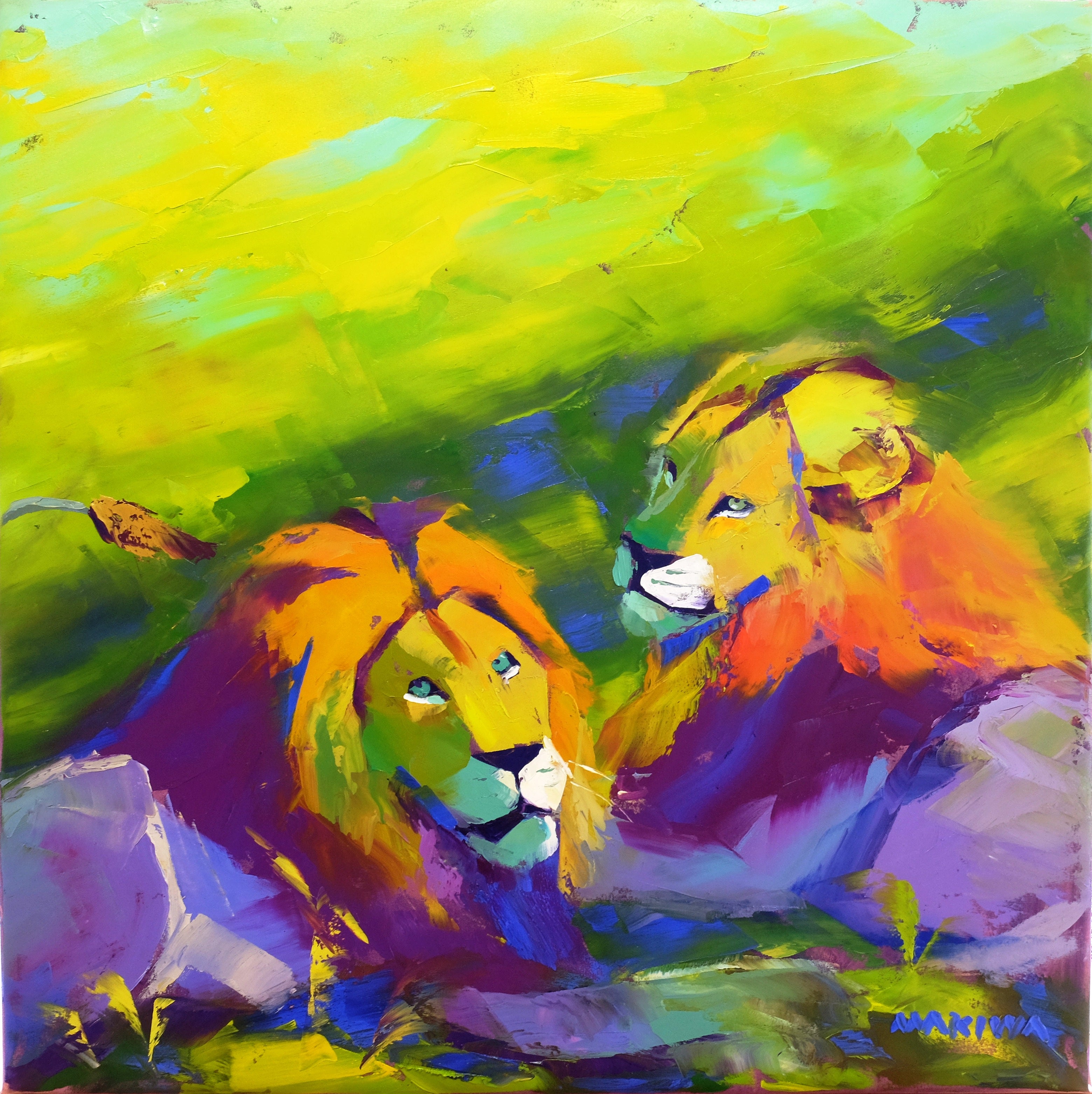 Brotherly Love 79x79cm Oil on Canvas