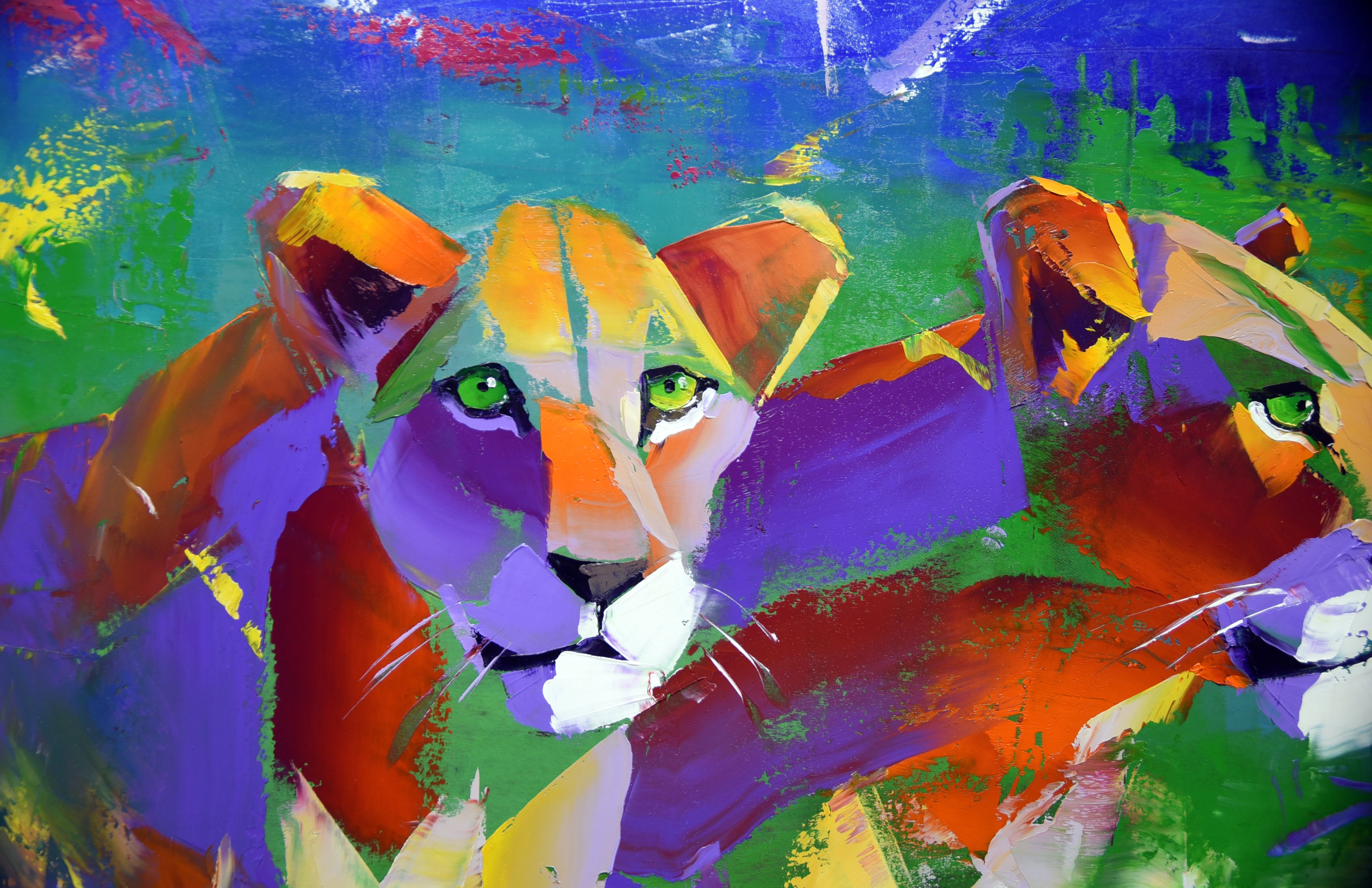Watchful Eyes 70x110cm Oil On Canvas