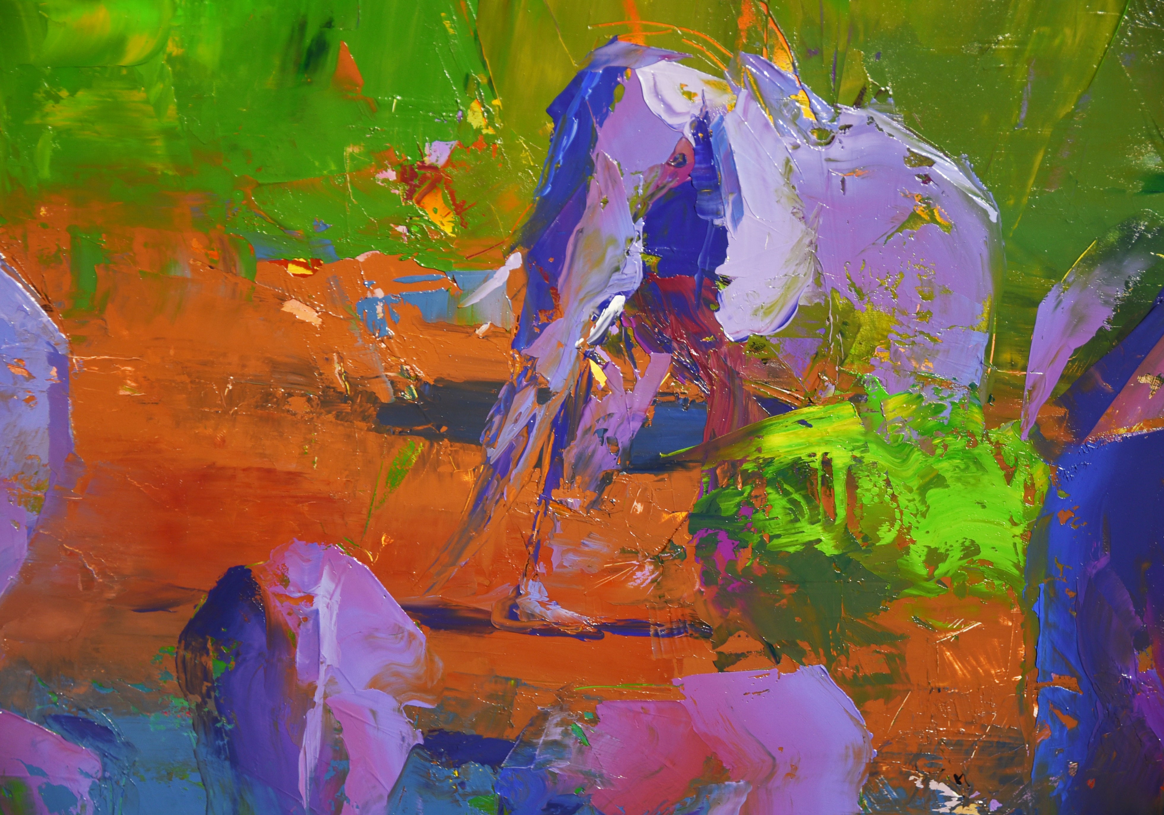 Where the Herd Finds Peace 65x110cm Oil On Canvas