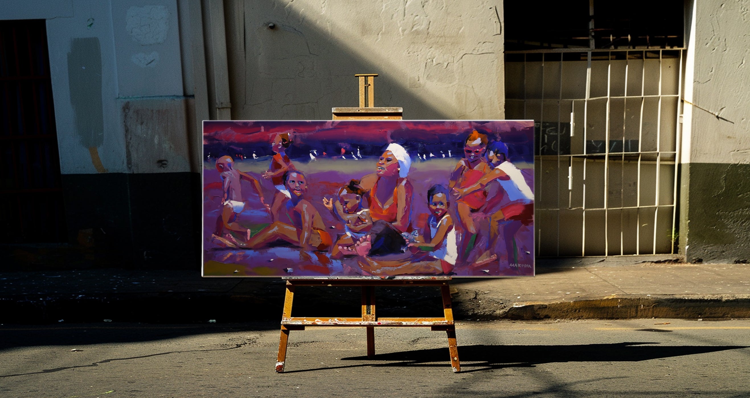 The Outing 80x170cm Oil on Canvas