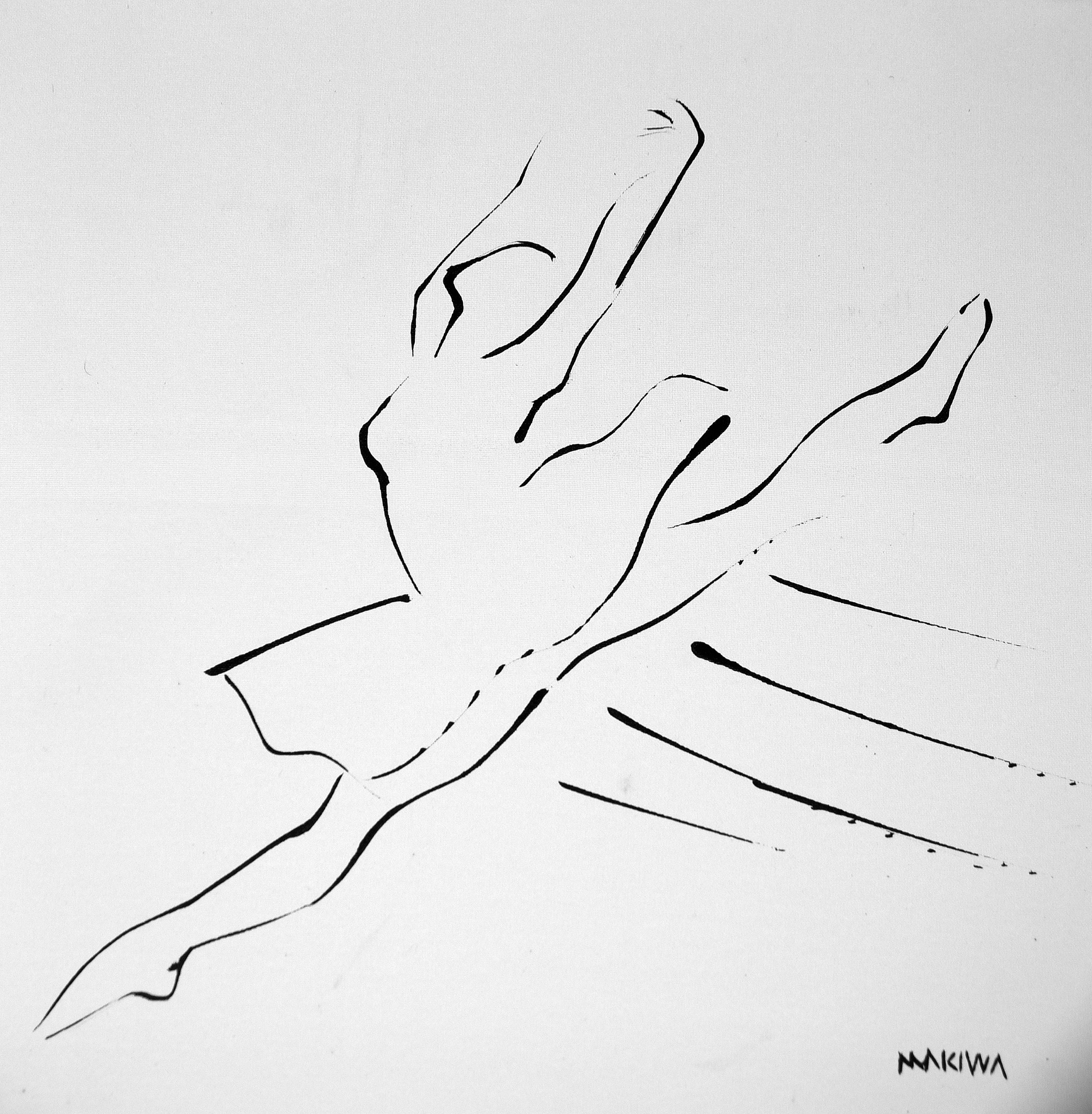 Dancer 3 Fluidity Series No 2 40x40cm Acrylic on Canvas