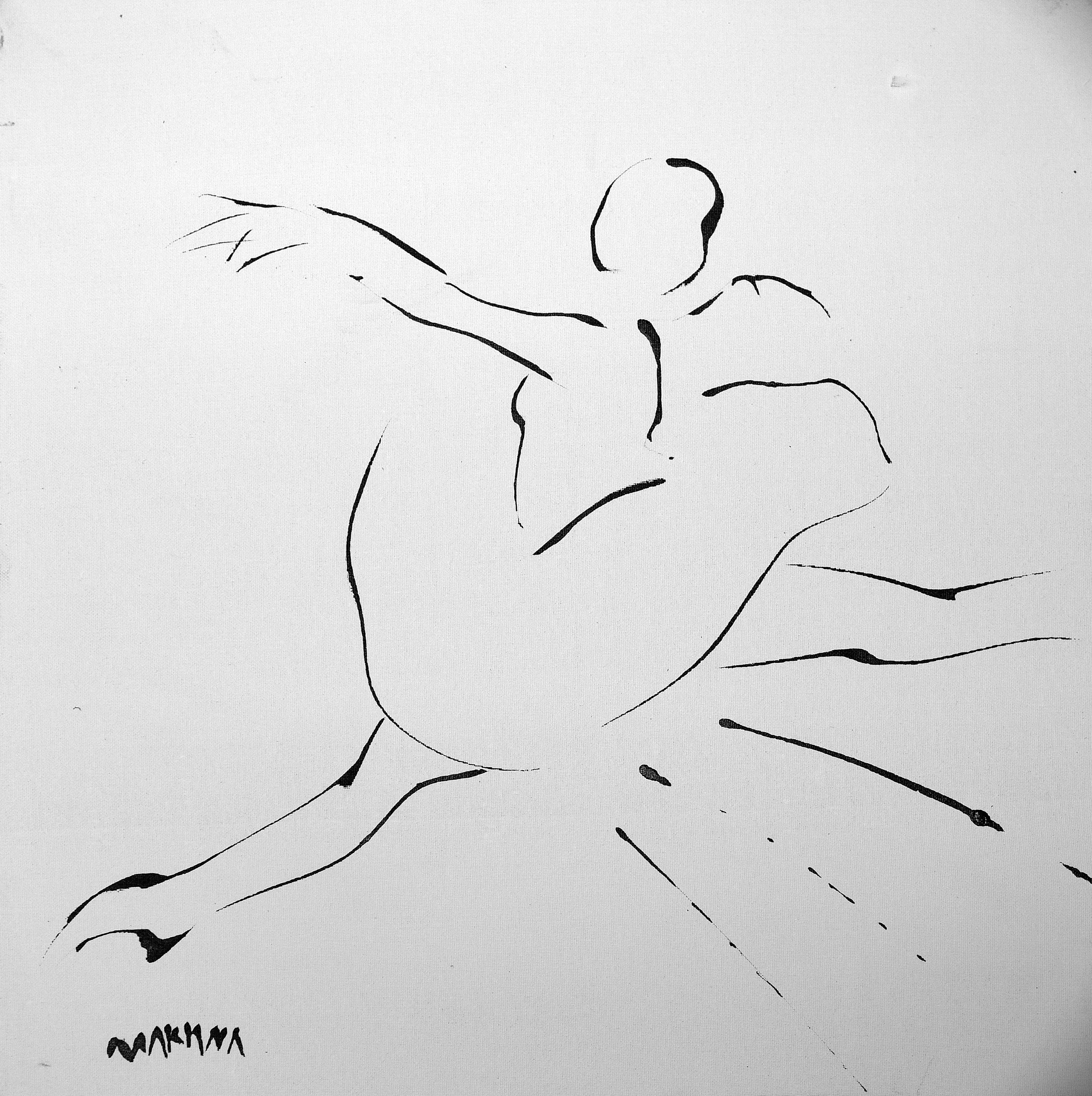 Dancer 4 Fluidity Series No 2 40x40cm Acrylic on Canvas