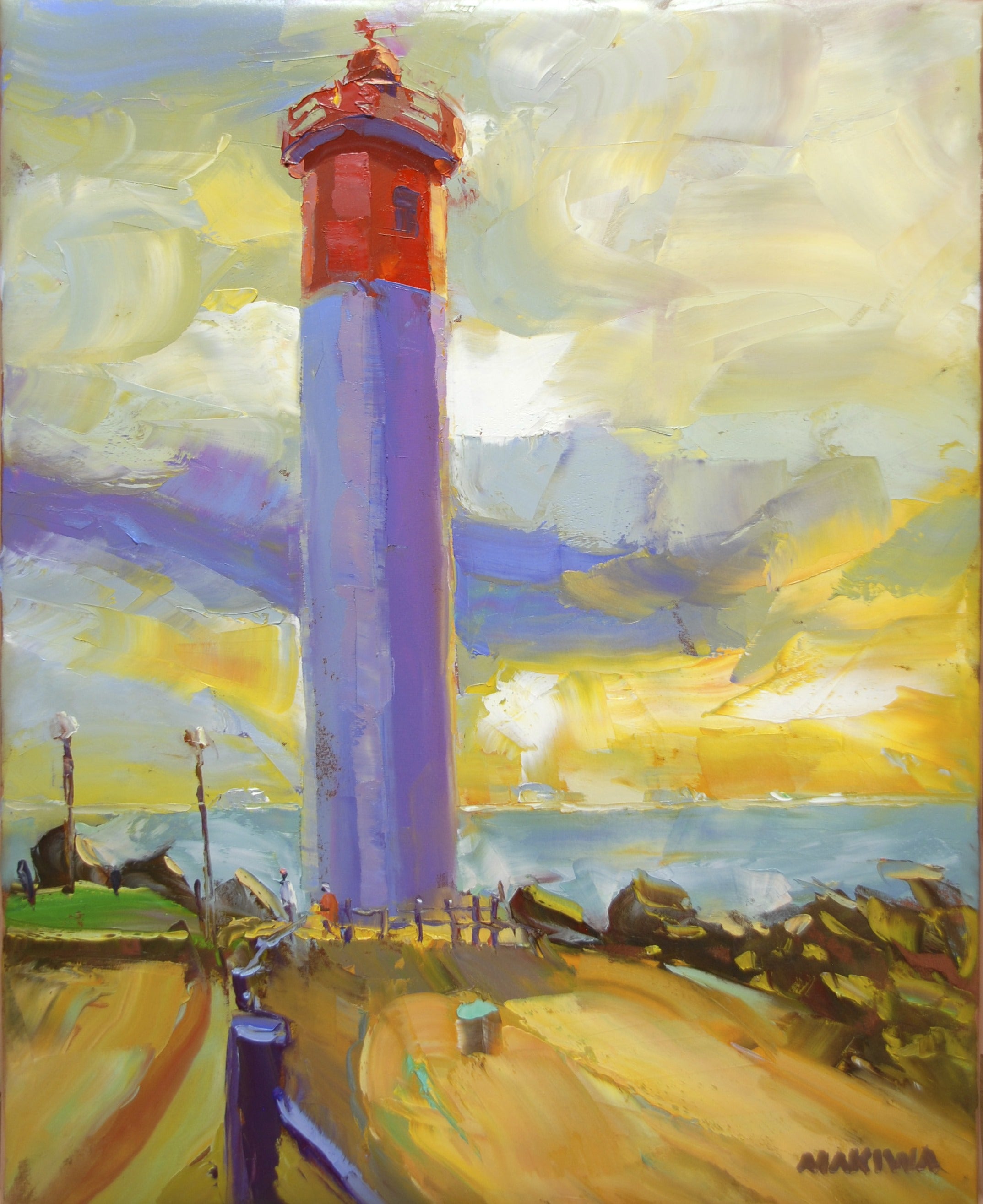 Dawn at the Lighthouse 71x56cm  Oil on Canvas