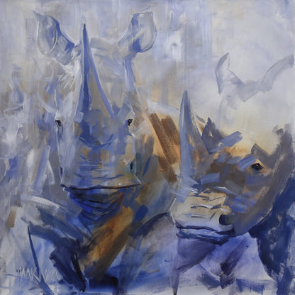 Echoes in Stone 55x55cm Acrylic On Canvas
