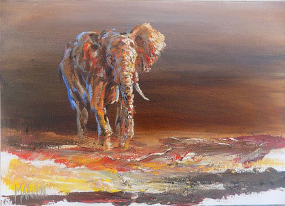 Elephant 30x40cm Oil on Canvas