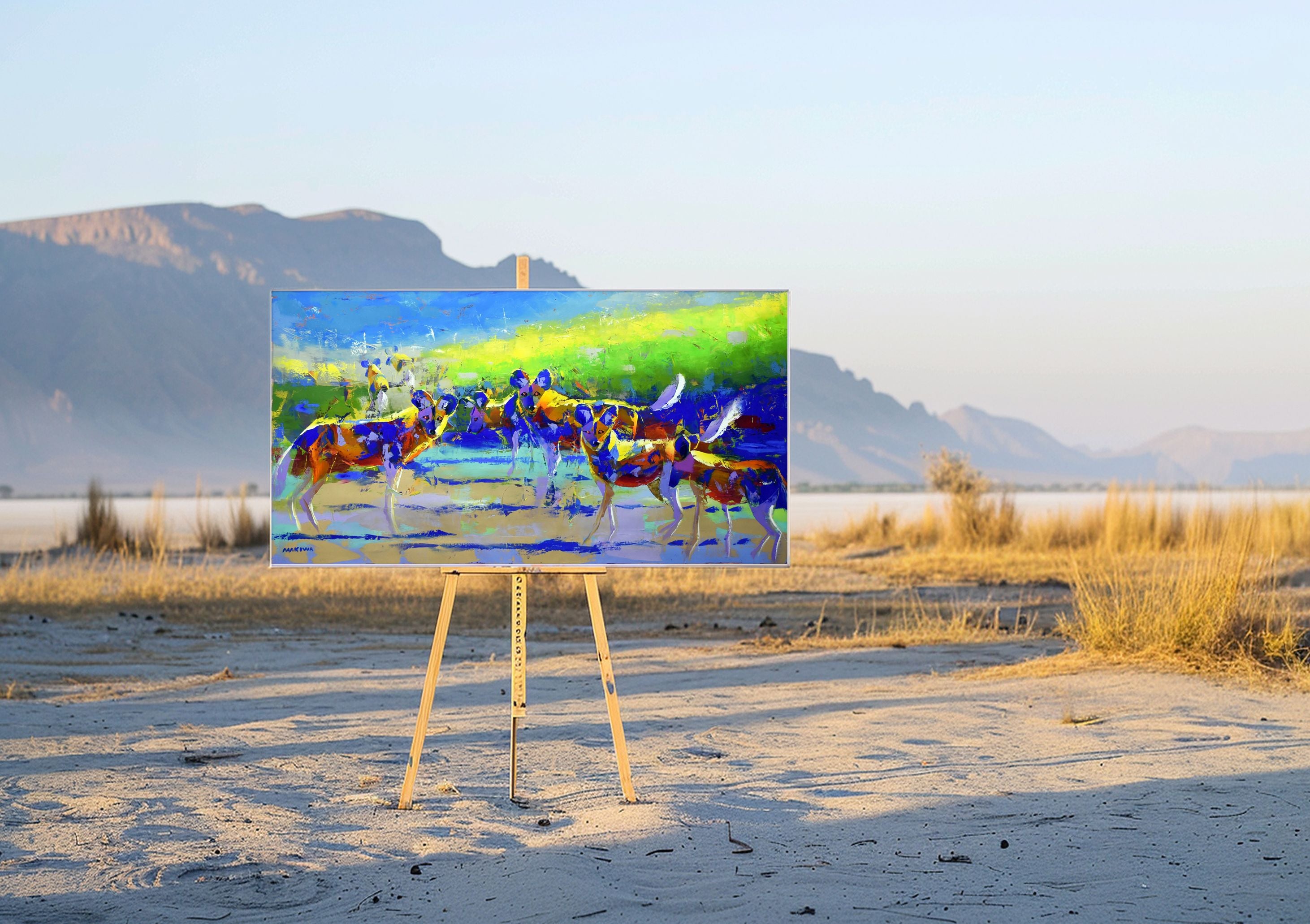 Call of the Pack 90x170cm Oil On Canvas