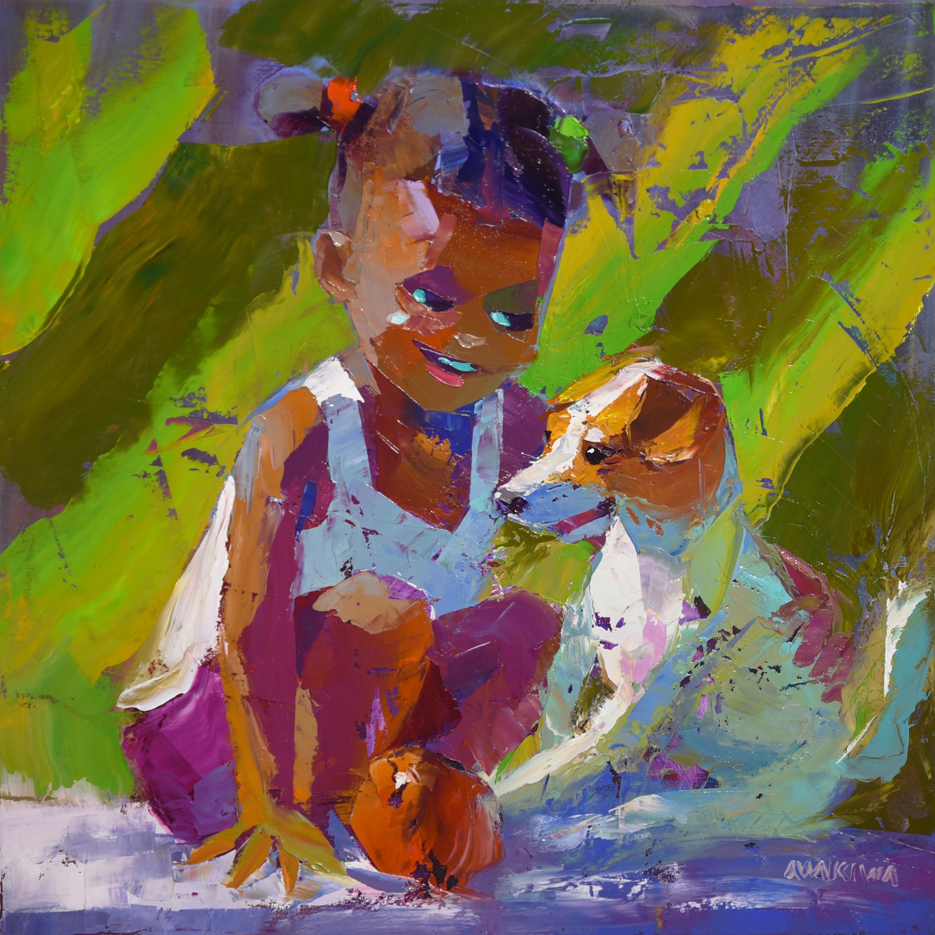 Faithful Friend 55x55cm Oil On Canvas