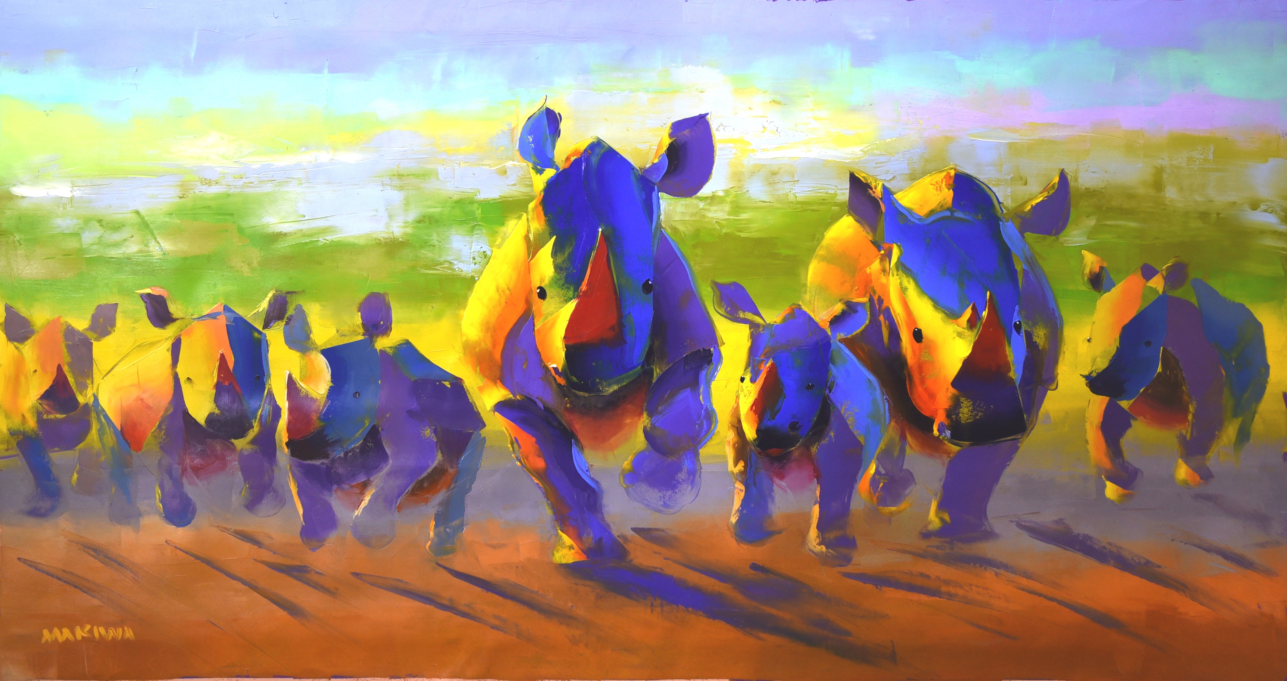 First Charge 90x170cm Oil On Canvas