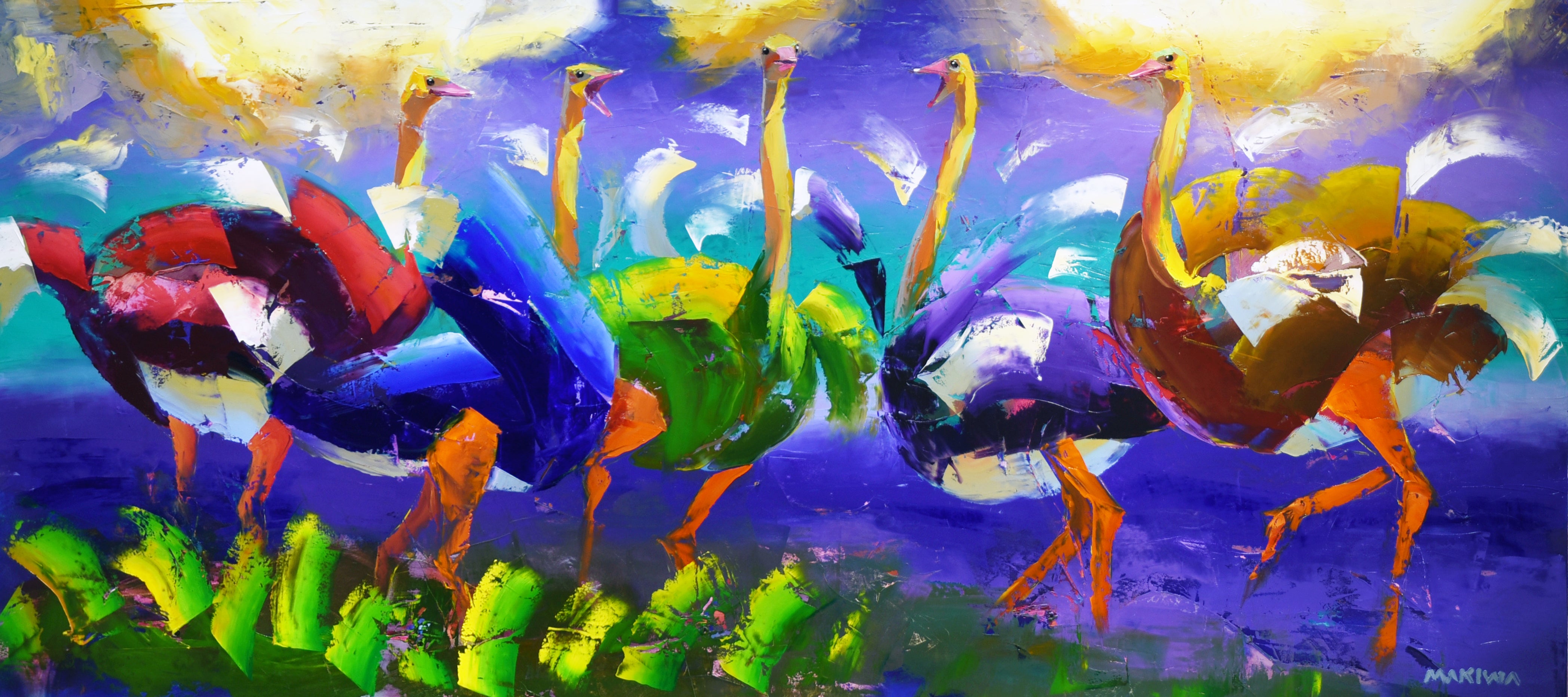 Gathering of the Tall Ones 80x180cm Oil On Canvas