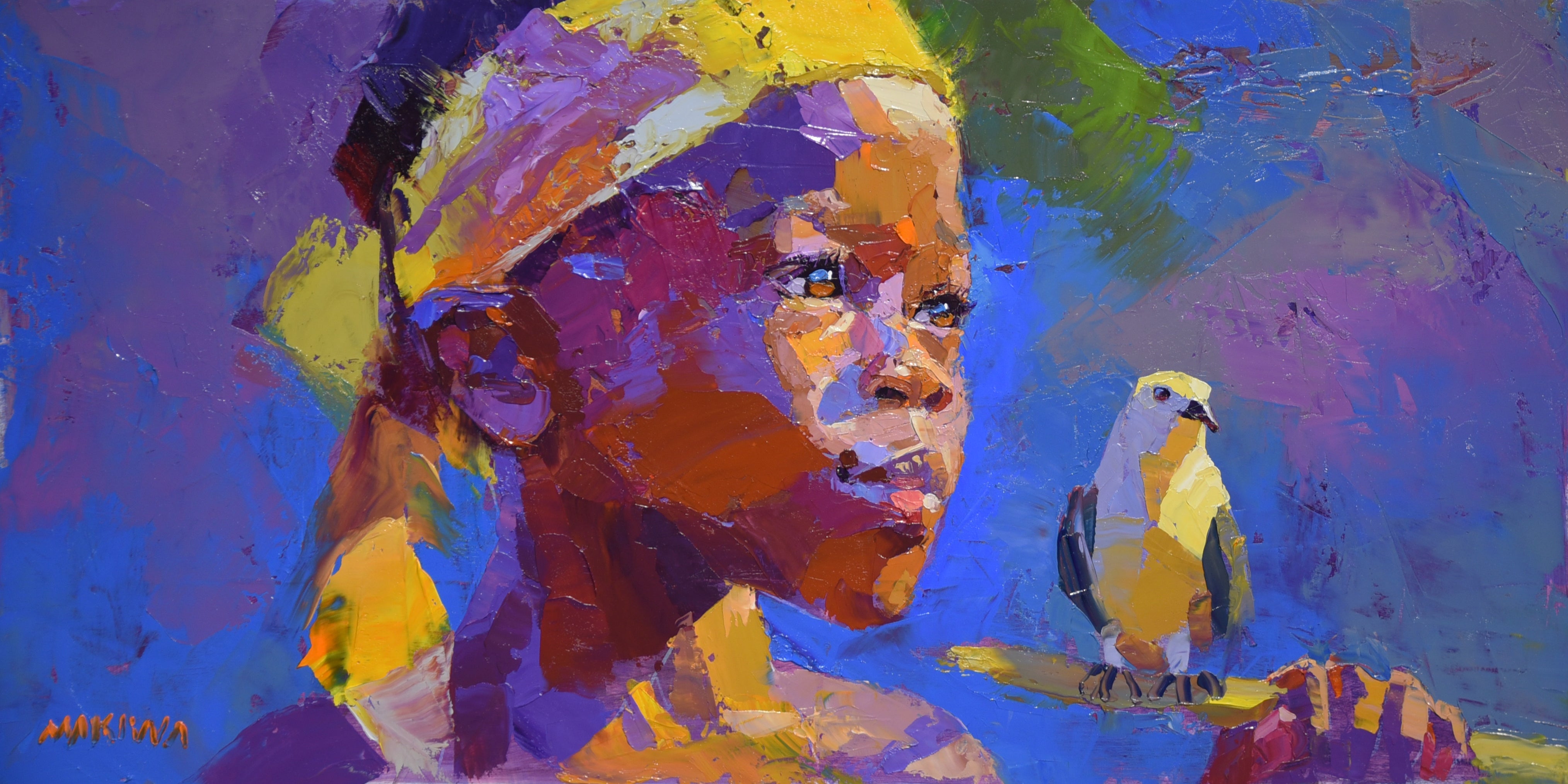 Gazing Into the Future 30x60cm Oil On Canvas