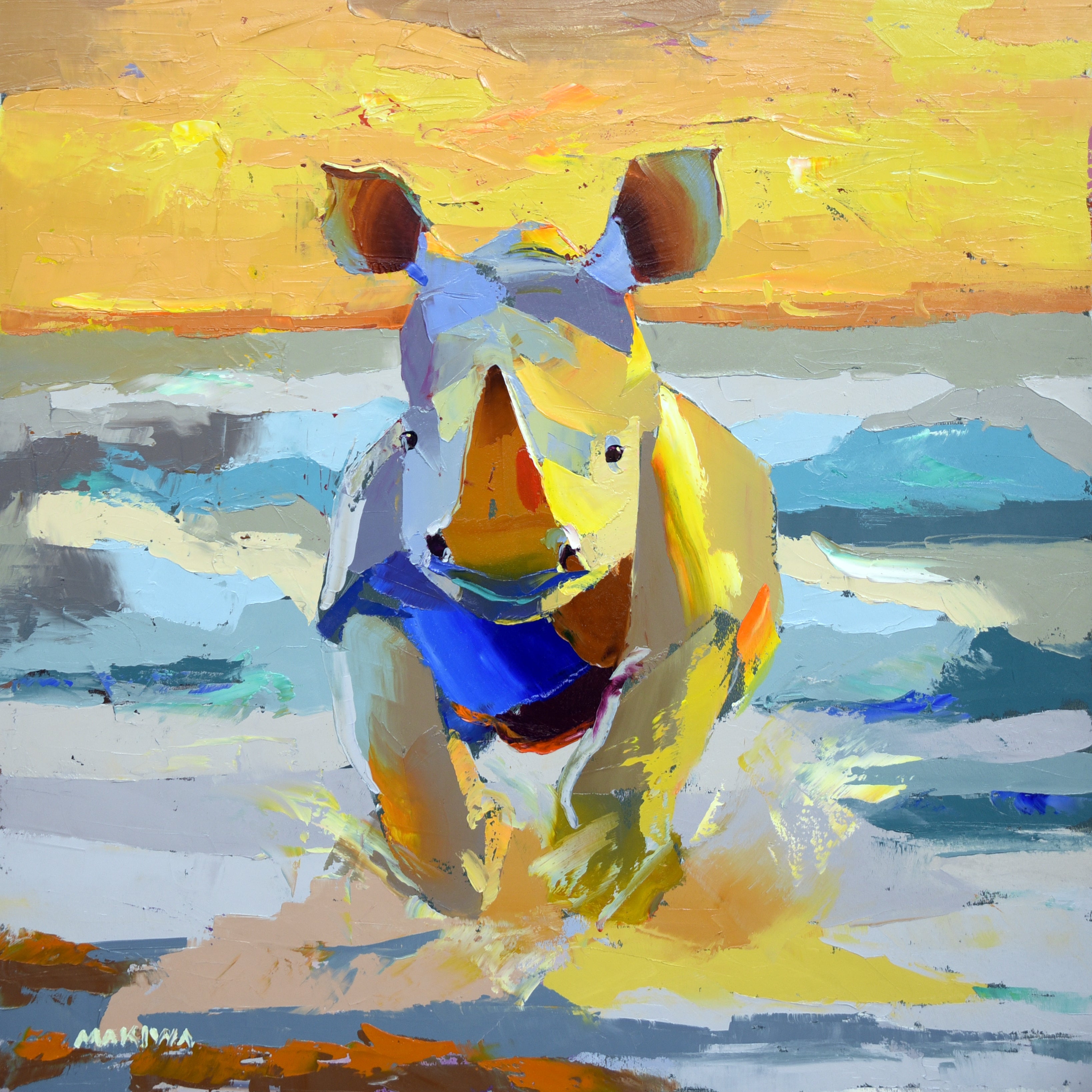 Golden Dawn Explorer 55x55cm Oil on Canvas