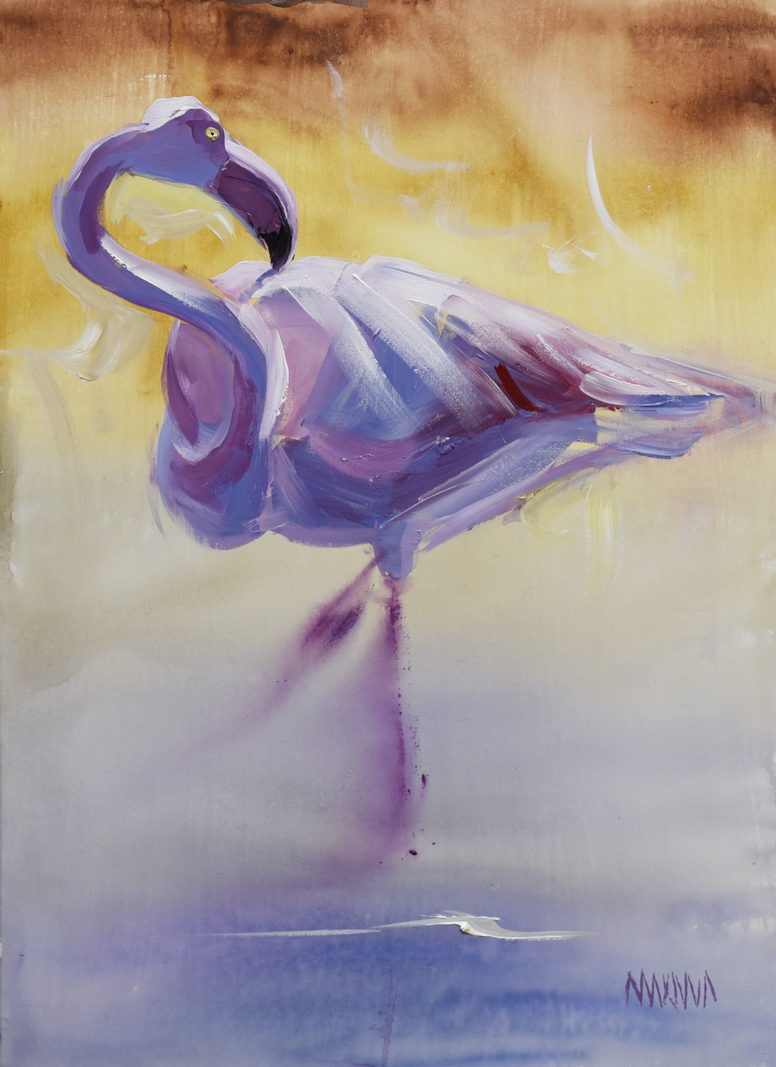 Golden Hour Stillness  55x40cm  Acrylic On Canvas