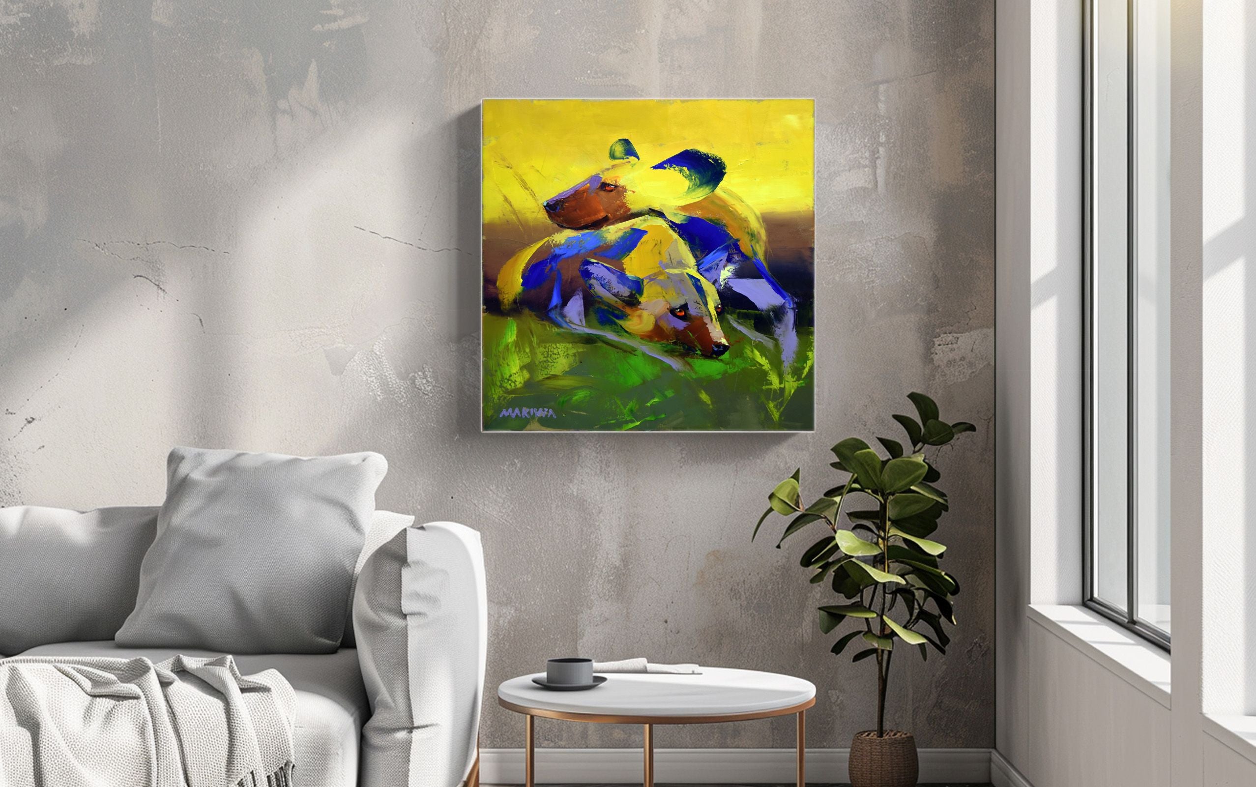 Companions of the Dawn 55x55cm Oil On Canvas