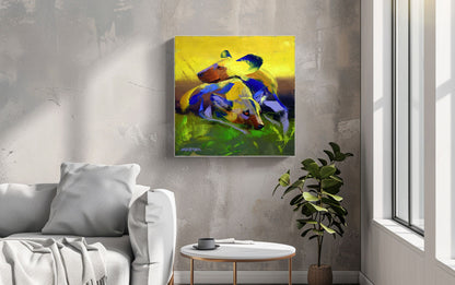 Companions of the Dawn 55x55cm Oil On Canvas