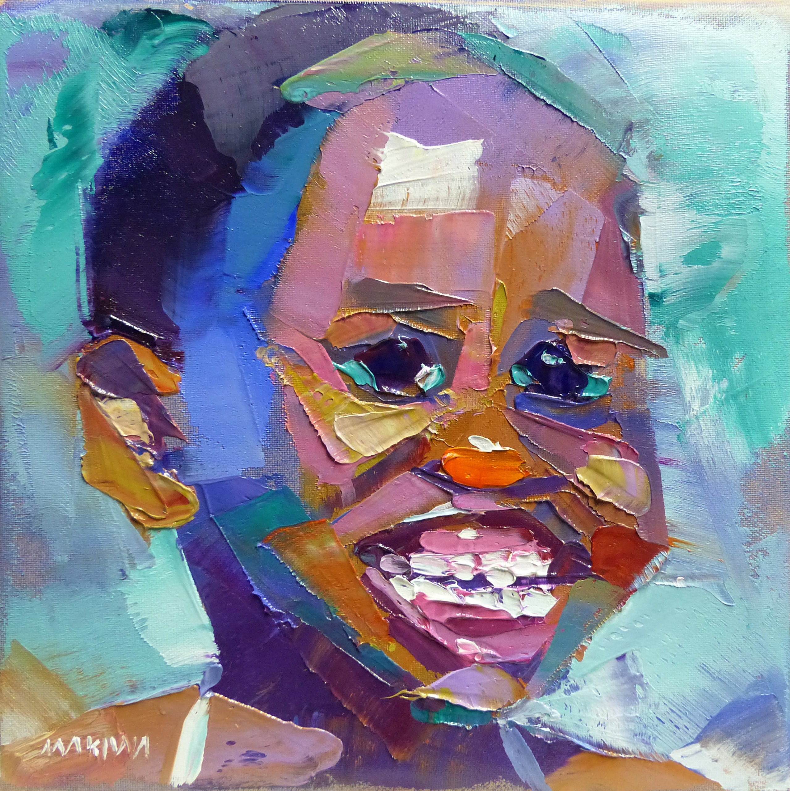 Happy Girl 20x20cm Oil on Canvas