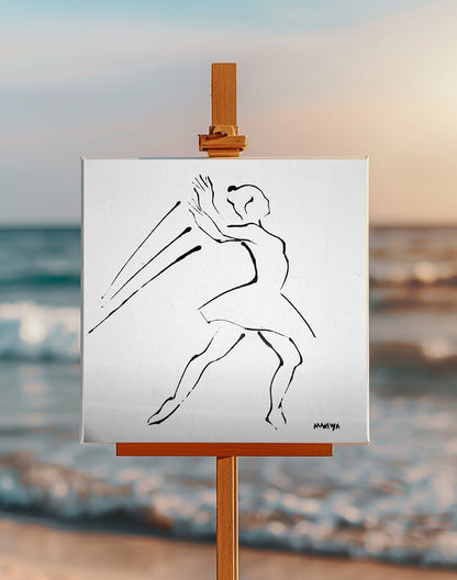 Dancer 2 Fluidity Series No 2 40x40cm Acrylic on Canvas