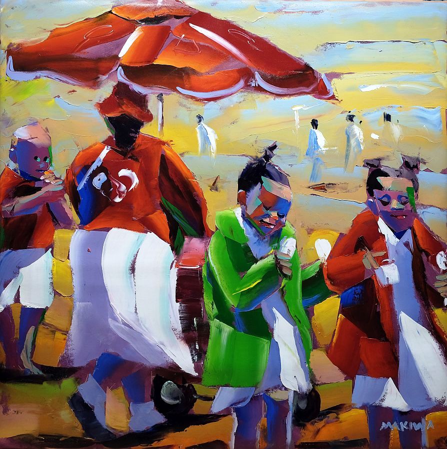 Ice Cream Saturdays 100x100cm  Oil on Canvas