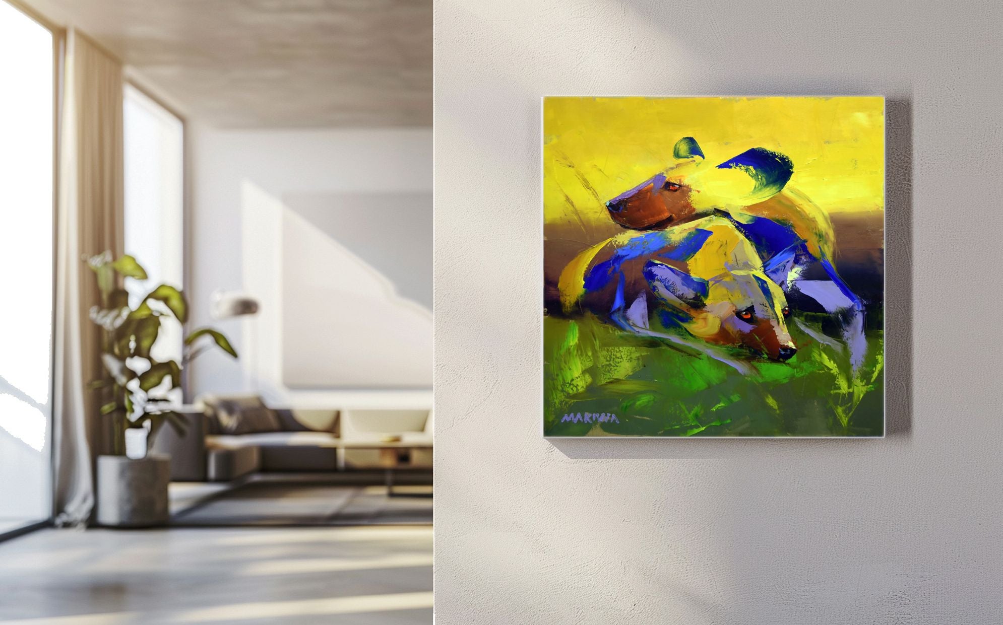 Companions of the Dawn 55x55cm Oil On Canvas