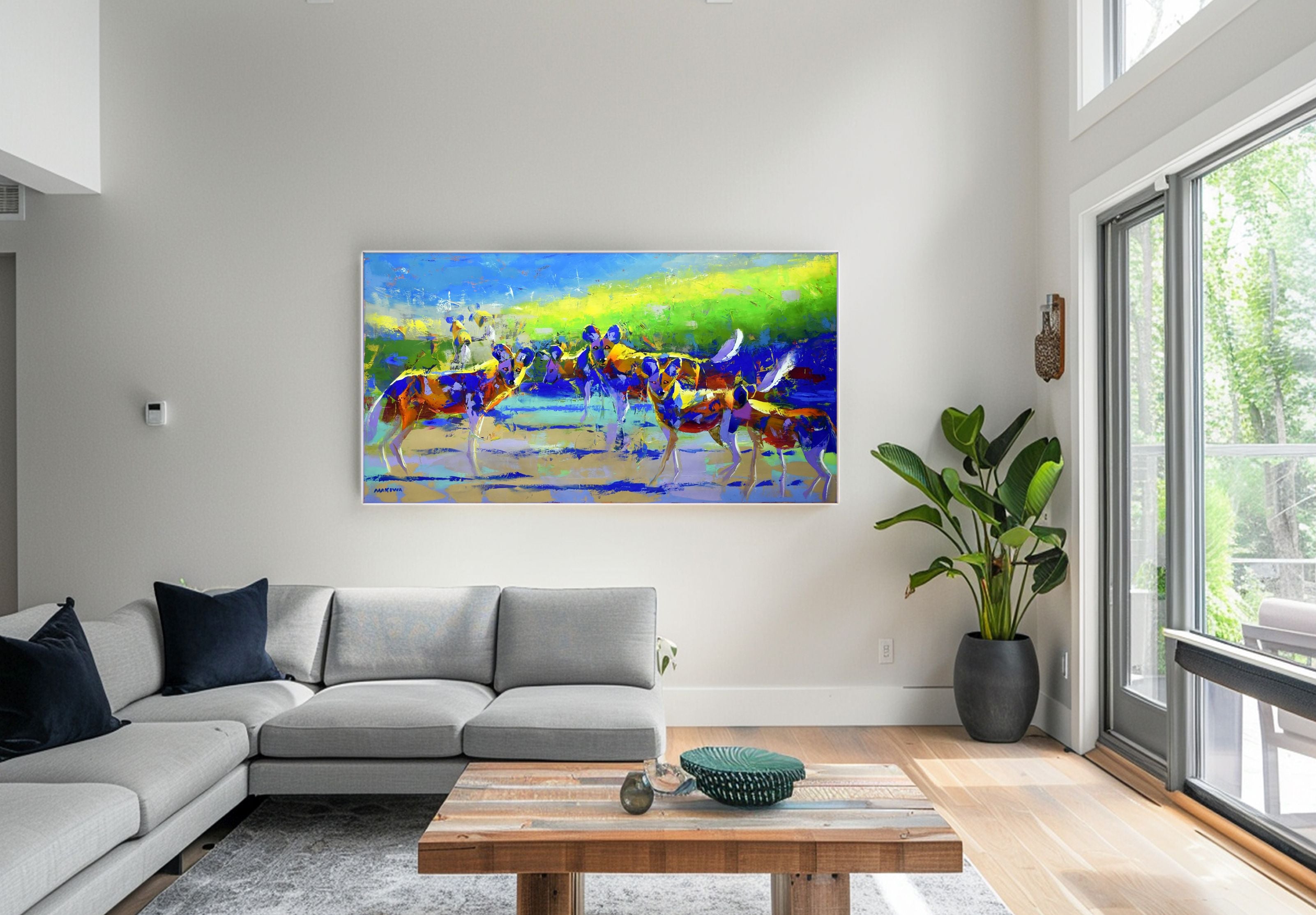 Call of the Pack 90x170cm Oil On Canvas