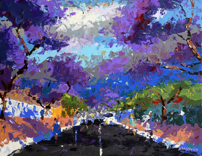 Jacaranda Avenue 68x80cm Acrylic on Canvas