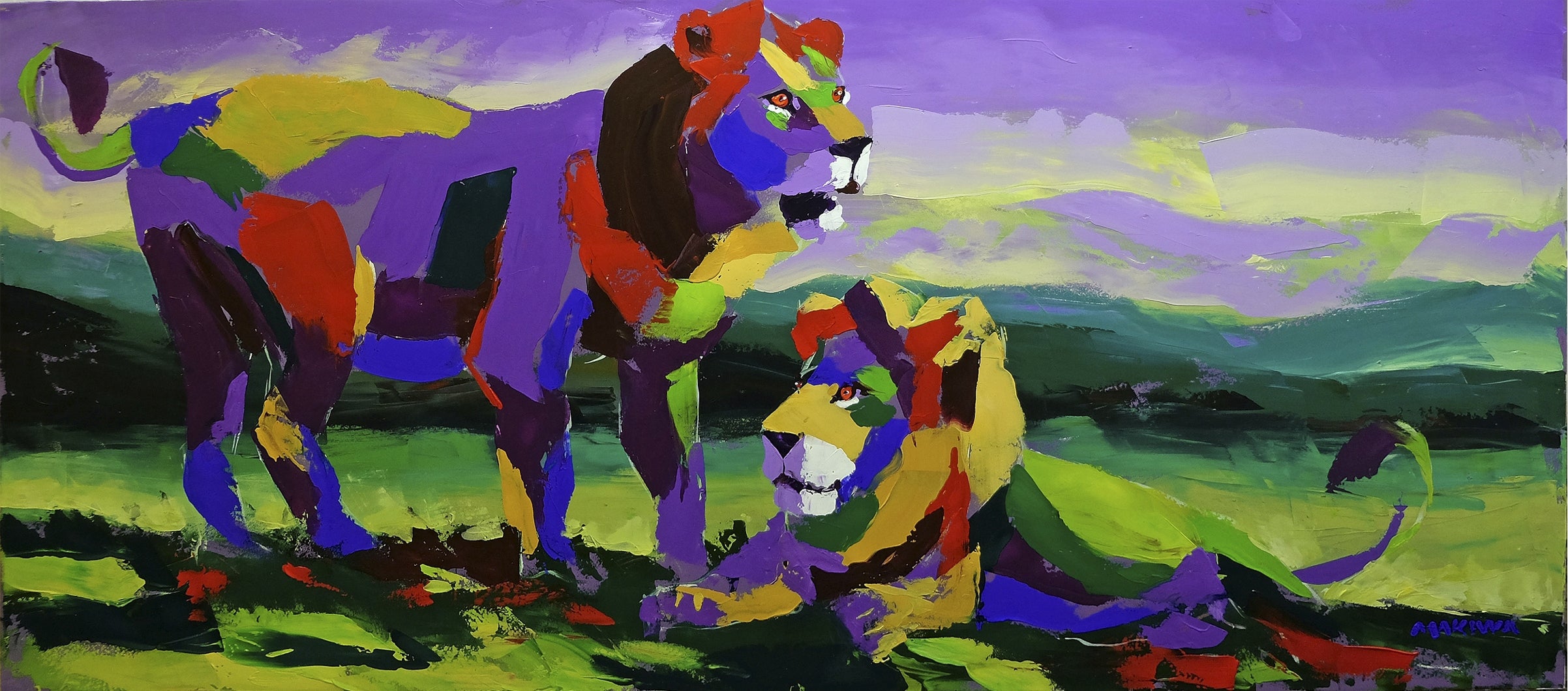 Kings of the Lowveld 80x180cm Acrylic on Canvas