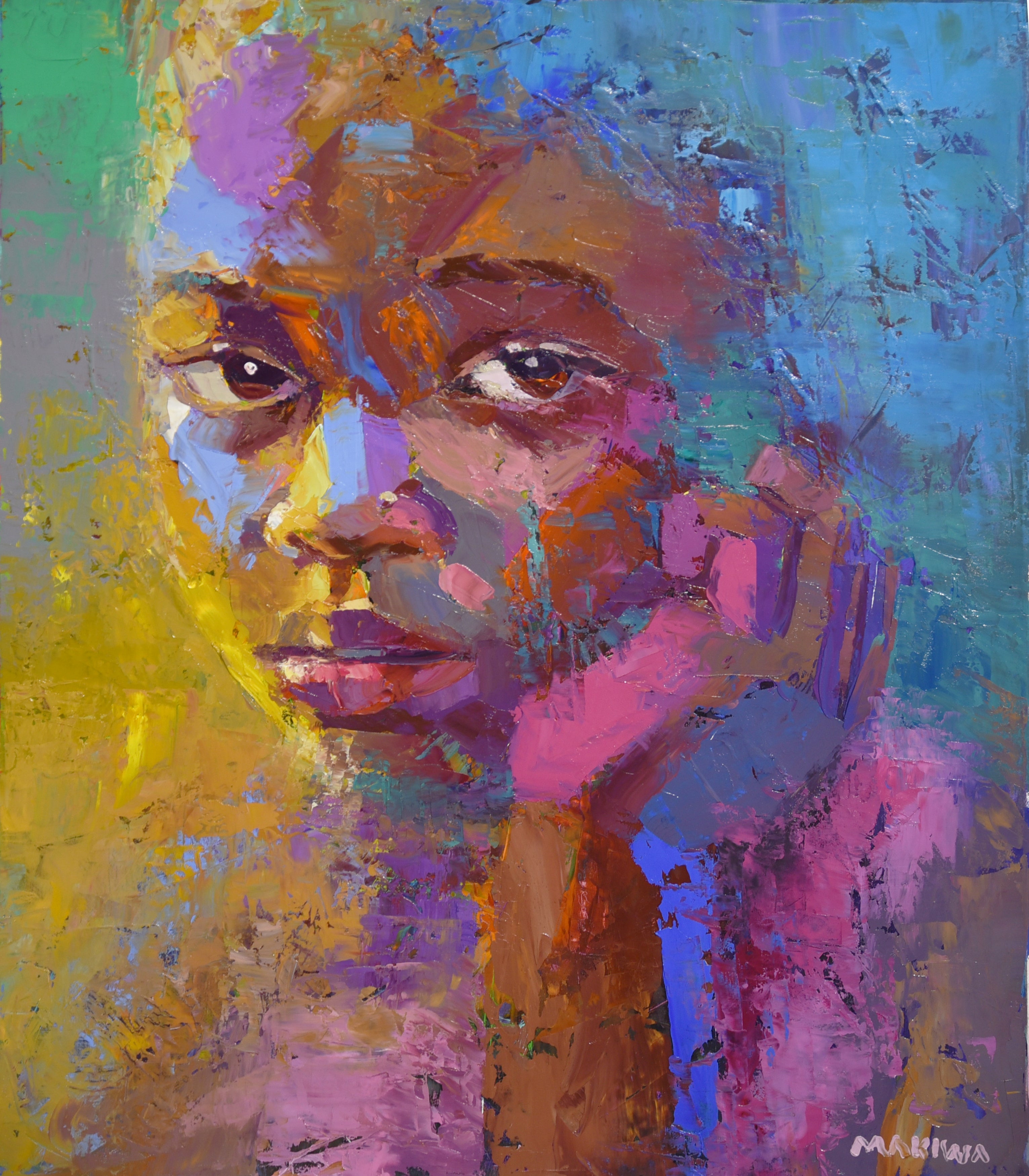 Listening Within 80x70cm Oil On Canvas