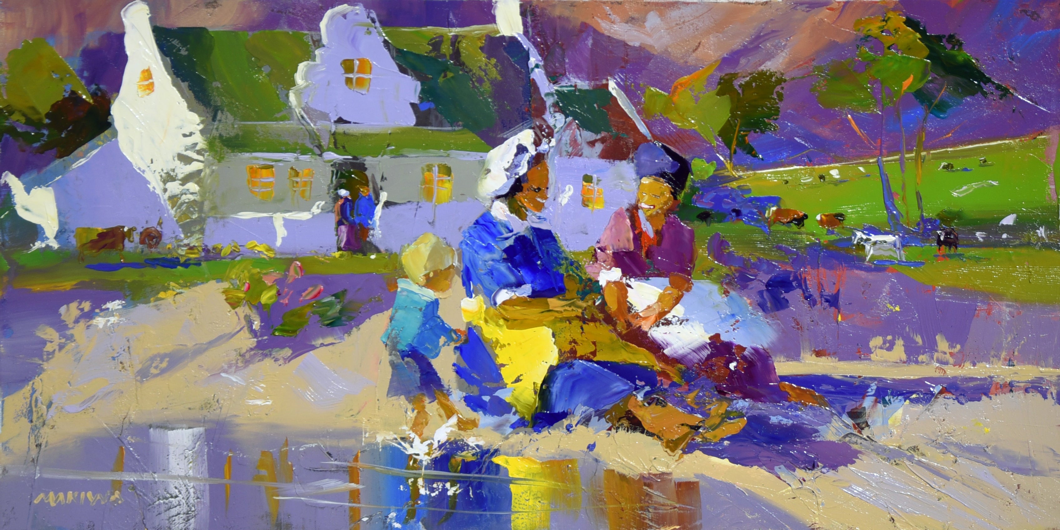 Lunch Break 30x60cm Oil On Canvas