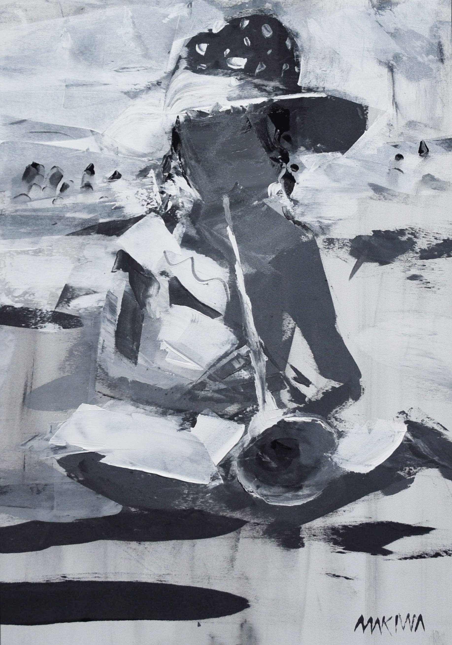 Musical Girl 50x35cm Acrylic On Canvas