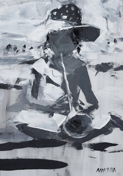 Musical Girl 50x35cm Acrylic On Canvas