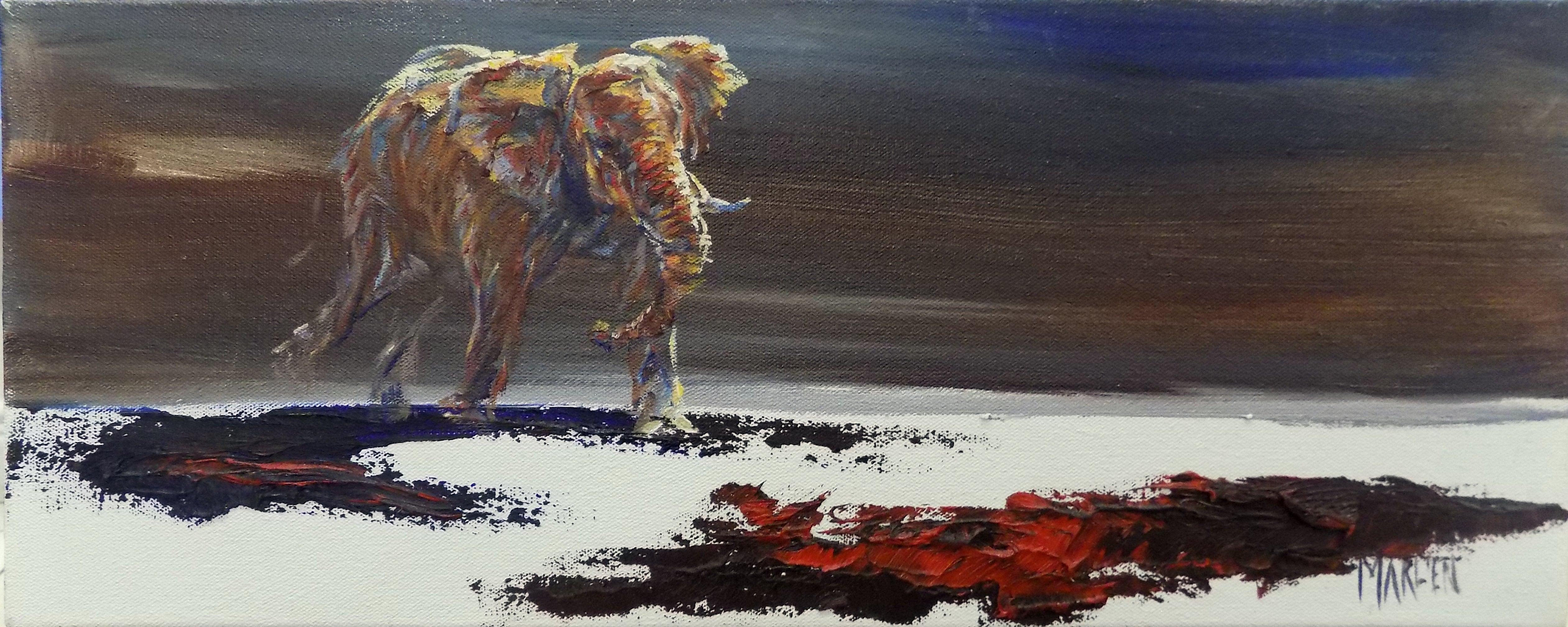 On the Run 20x50cm Oil on Canvas