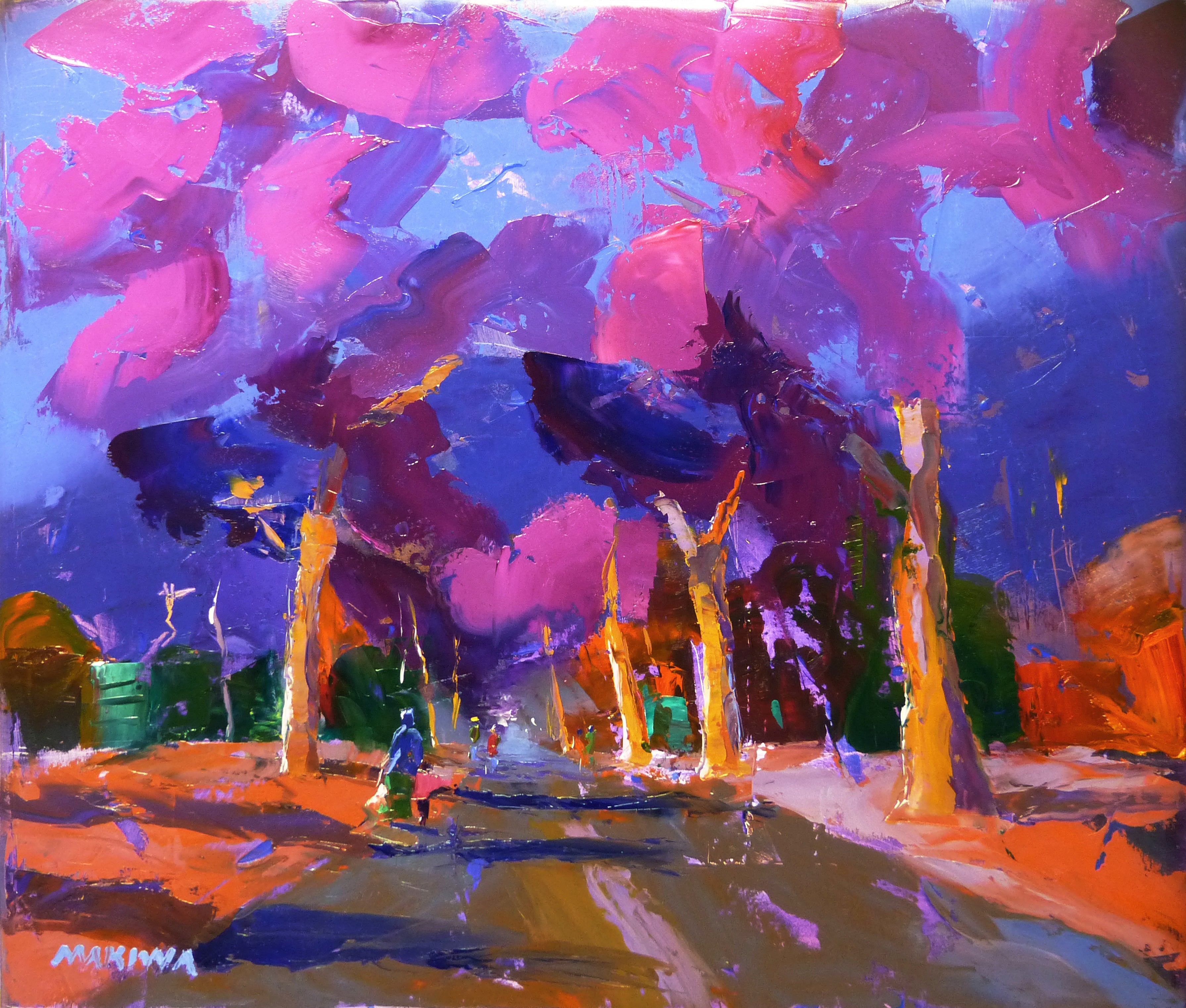 On Jacaranda Street 68x80cm Oil on Canvas