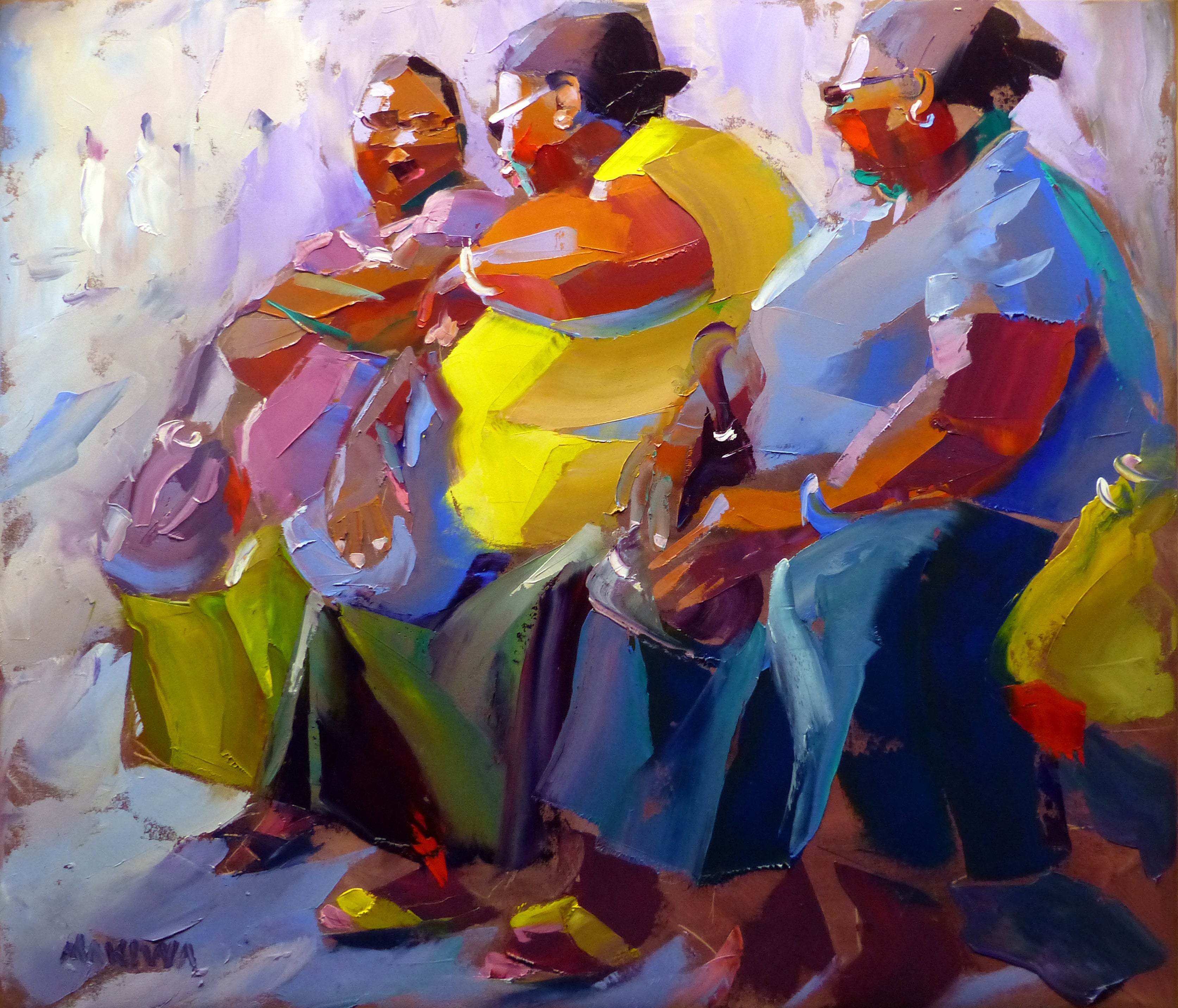 Waiting for the Bus 68x80cm Oil on Canvas