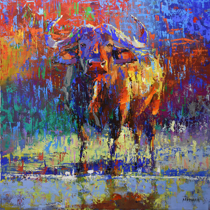 Painted Thunder 100x100cm Acrylic on Canvas