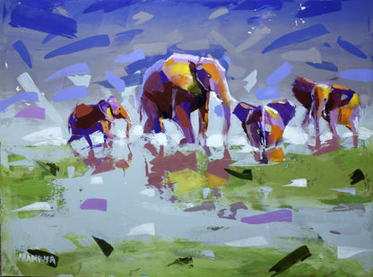 Playing in the Swamps 90x120cm Acrylic on Canvas