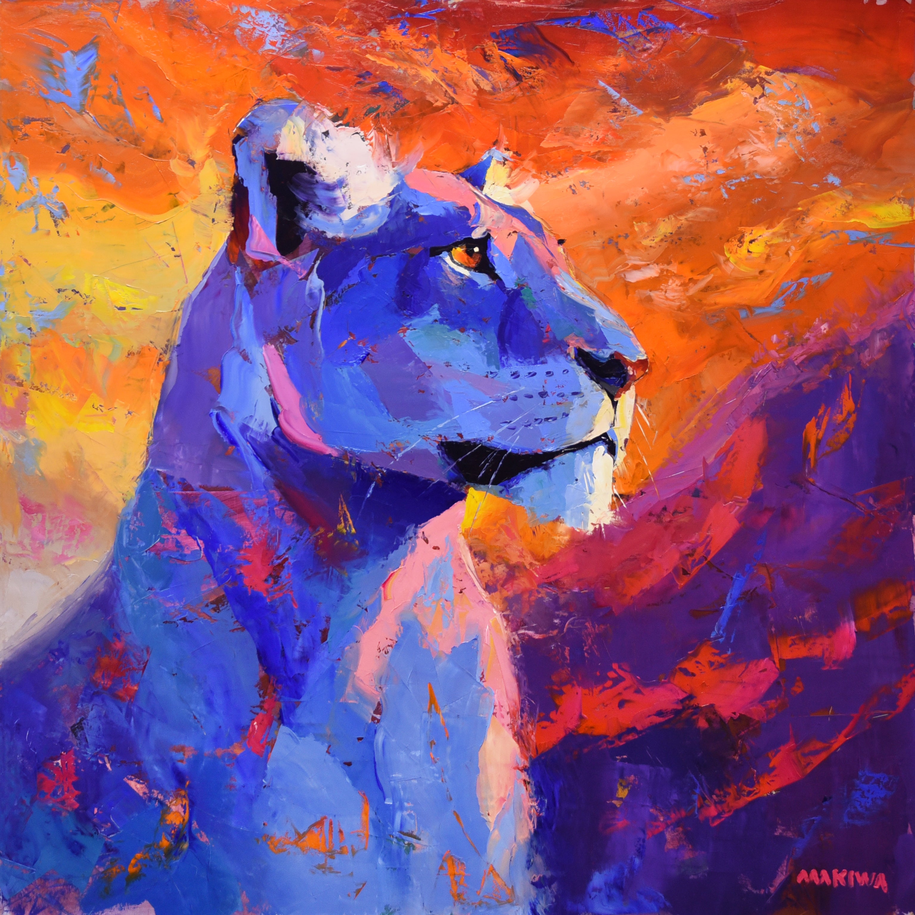 Queen of the Ember Sky 100x100cm Oil On Canvas